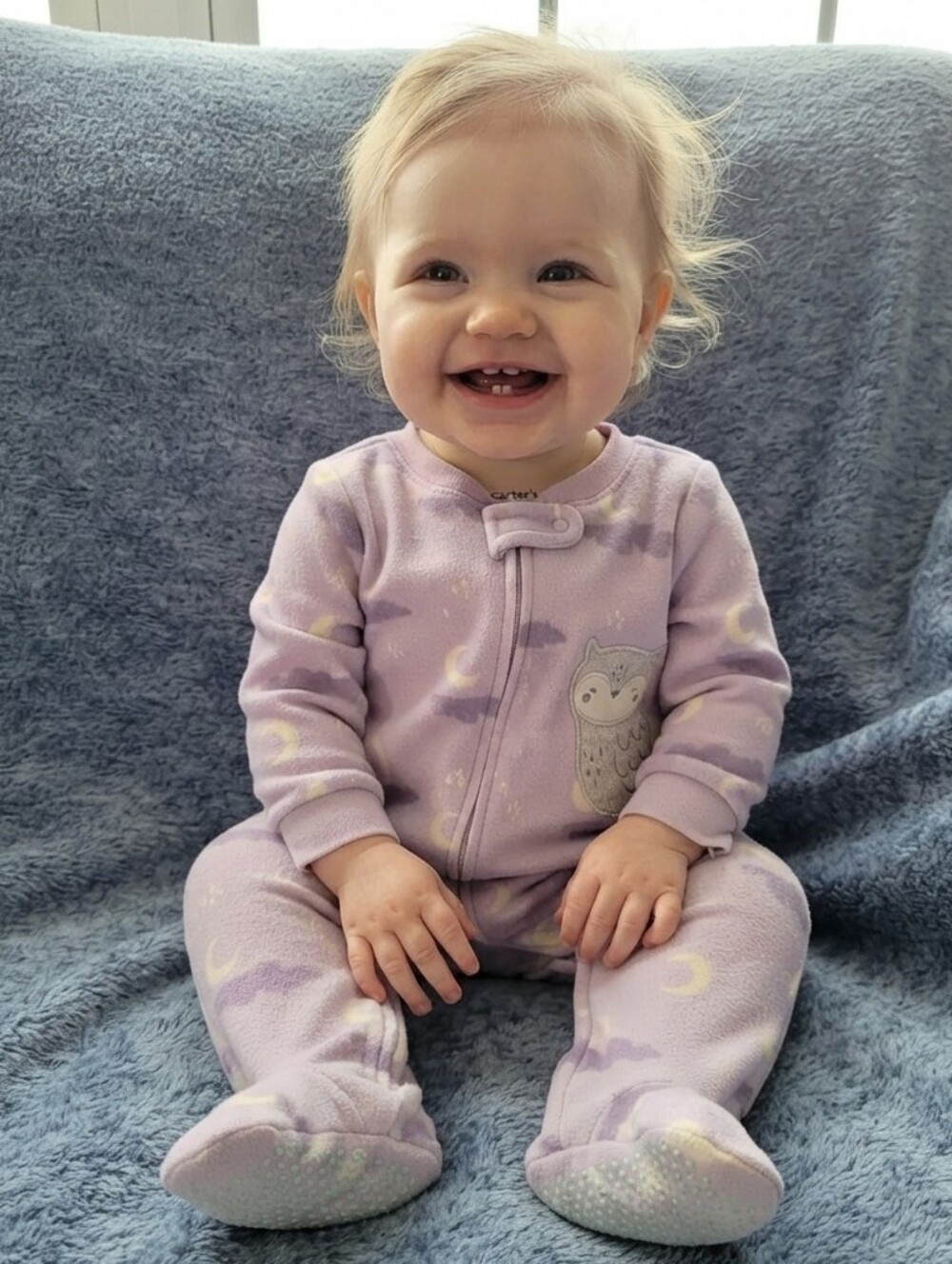 Carter's 9M Purple Owl Print Footie
